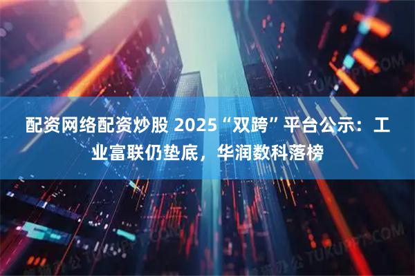 配资网络配资炒股 2025“双跨”平台公示：工业富联仍垫底，华润数科落榜