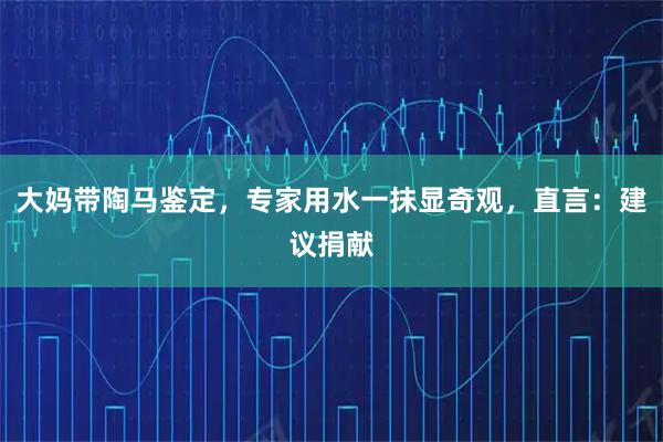 大妈带陶马鉴定，专家用水一抹显奇观，直言：建议捐献