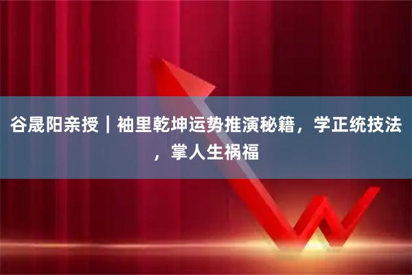 谷晟阳亲授｜袖里乾坤运势推演秘籍，学正统技法，掌人生祸福